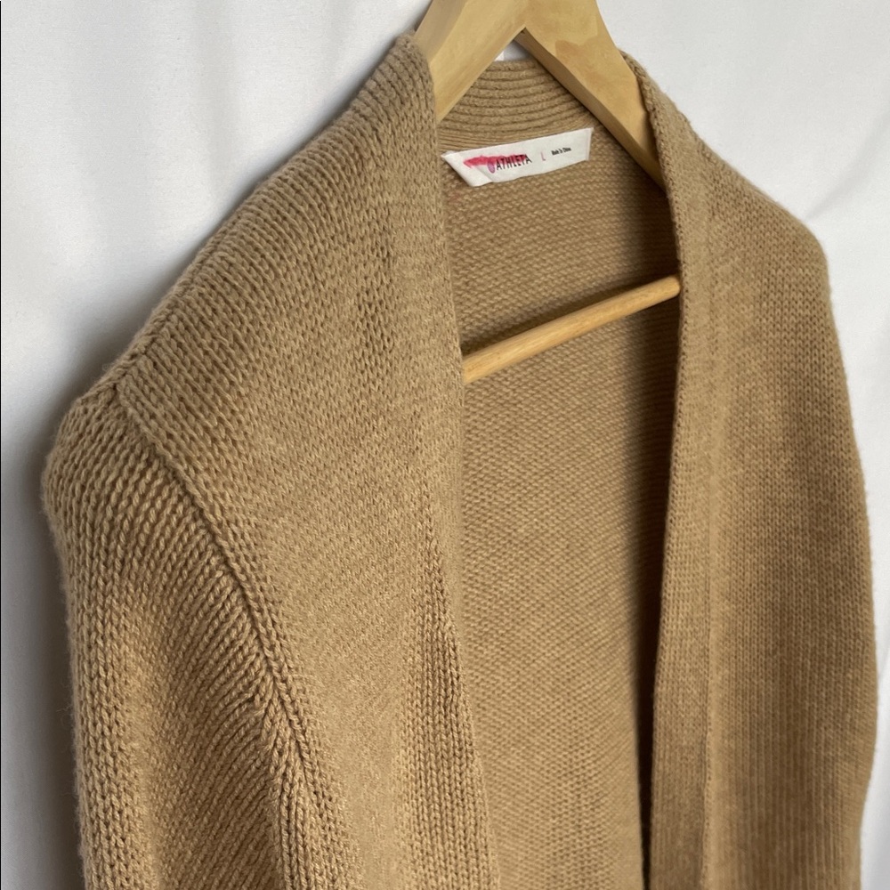 Athleta Merino Wool Camel Maxi Cardigan Size L